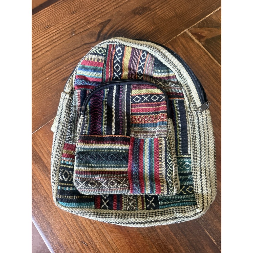 The Collection Royal Nepal Patchwork Sling Bag Crossbody Boho Multicolor 12x10